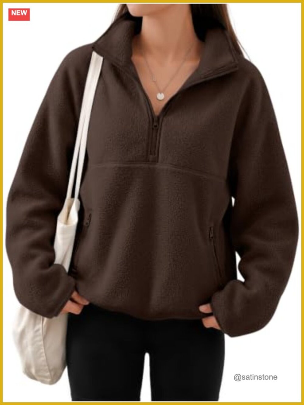 Women's Sherpa Fleece Half Zip Pullover Sweatshirt - Winter